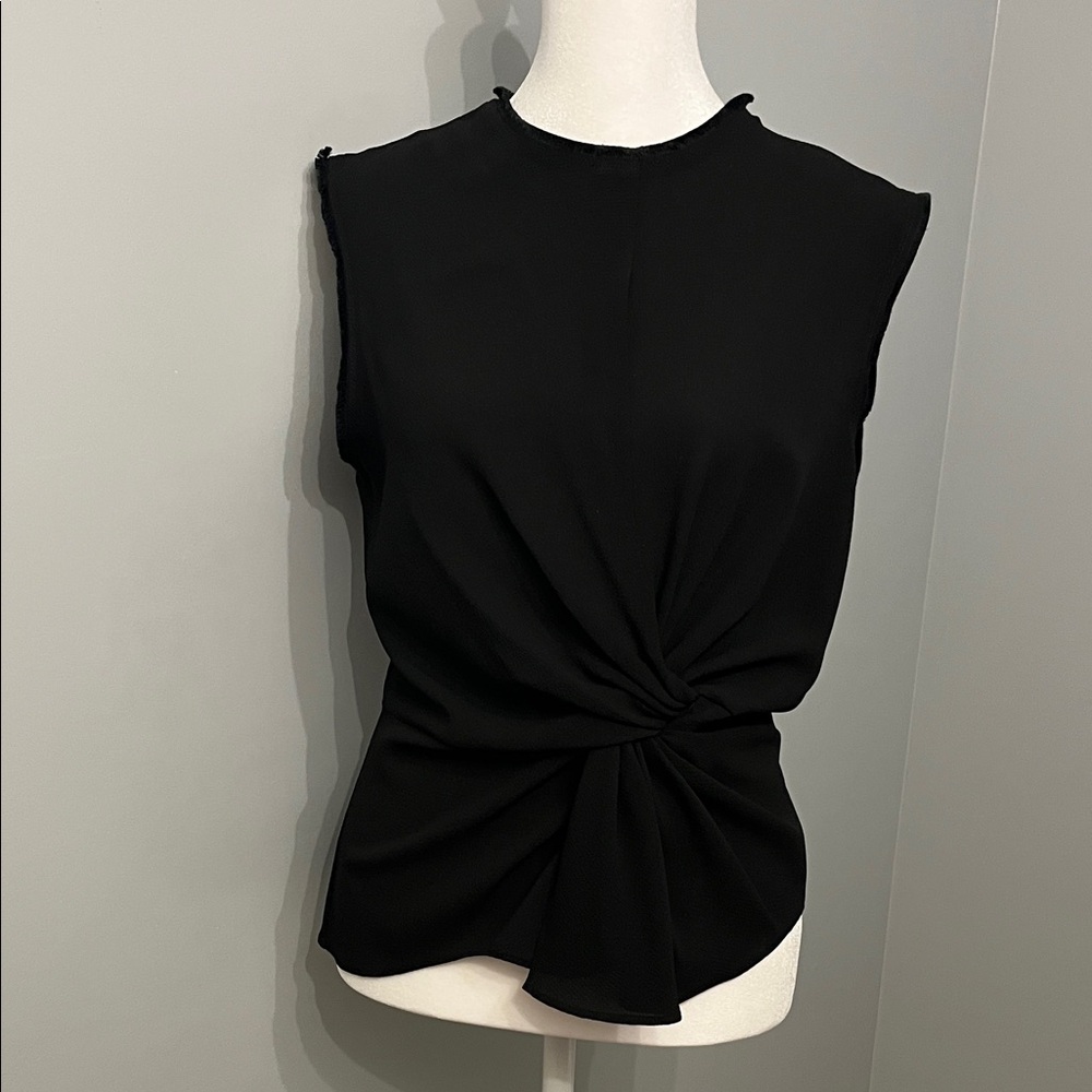 Yigal Azrouel Elegant Black Sleeveless Knot Top- Size 4